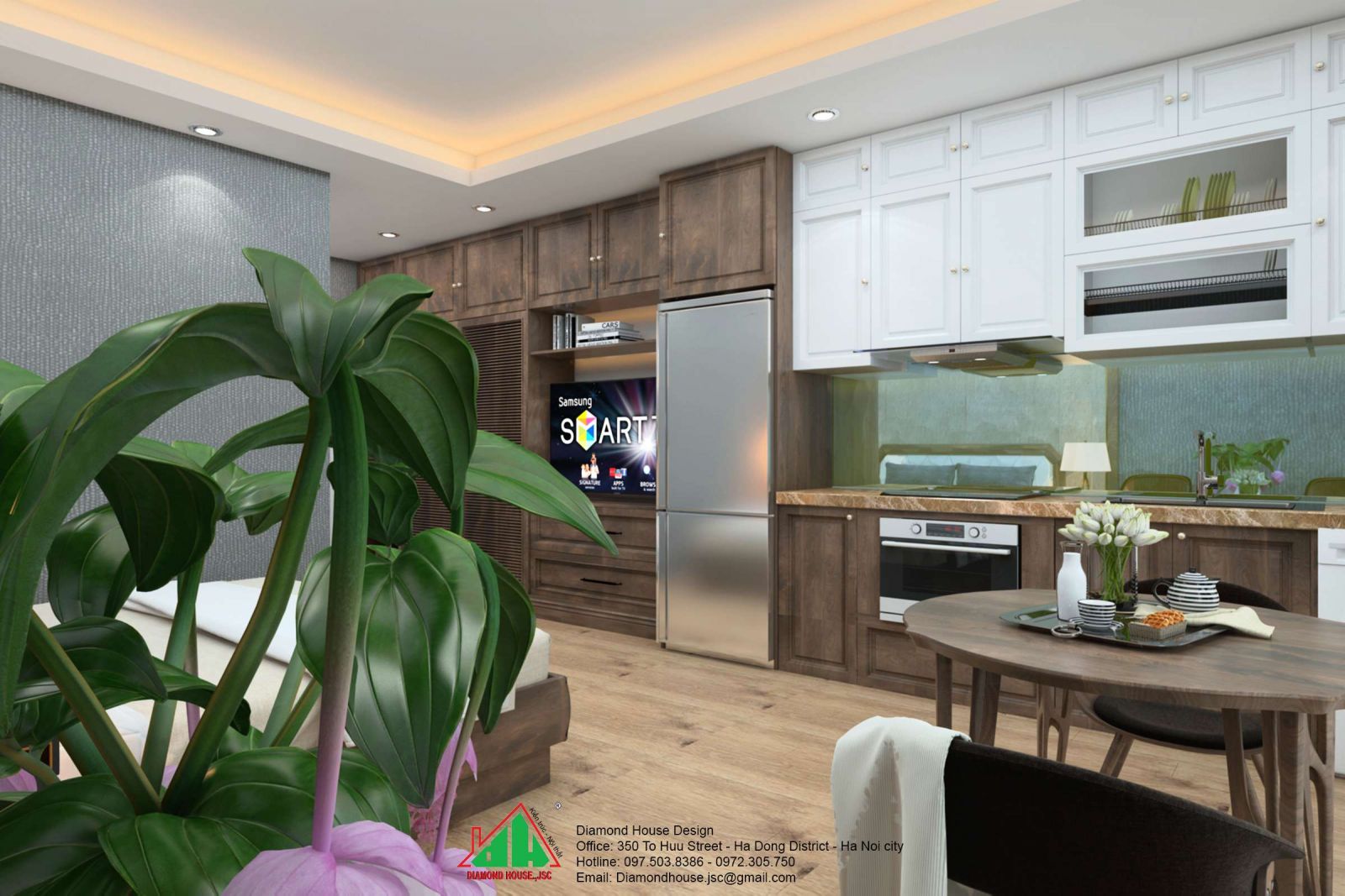 thiết kế chung cư đẹp căn hộ 34m2